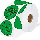 2 Inch Green Round Thermal Labels,600 Labels/Roll,Self-Adhesive Circle Inventory Stickers, Multi-Purpose Round Roll Thermal Printing Stickers for Business and Domestic Use