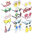 Pumtus 15 Pairs Luau Party Sunglasses, Plastic Novelty Funny Hawaiian Glasses, Tropical Fancy Dress Props, Summer Sunglasses Party Favors, Photo Booth Props, Party Accessory for Birthday, Themed Party