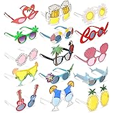 Pumtus 15 Pairs Luau Party Sunglasses, Plastic Novelty Funny Hawaiian Glasses, Tropical Fancy Dress Props, Summer Sunglasses Party Favors, Photo Booth Props, Party Accessory for Birthday, Themed Party