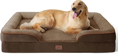 Bedsure Dog Sofa Bed Extra Large Orthopedic 122x89x20cm Brown