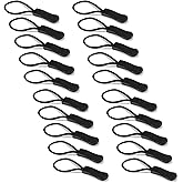 20 pk Durable Zipper Pulls Tab Cord Extension Fixer for Backpacks, Jackets, Luggage, Purses, Handbags (Dark Gray)