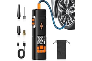 ANESON Tire Inflator Portable Air Compressor, 150PSI Air Pump for Car Tires, LED Light & Auto Shutoff, Cordless Electric Bike Tire Pump with Digital Pressure Gauge for Car, Motorcycle, Bicycle, Ball