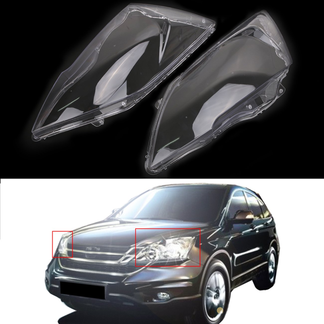 1 pair Lucency PC Headlight / Headlamp lens Cover For Honda