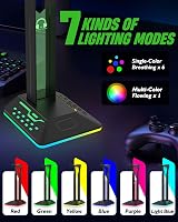 KALAHOL RGB Headphone Stand with 2 USB Type-C Ports LED Gaming Headset Holder view 2