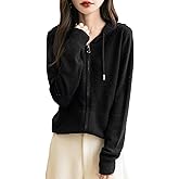 Chanyarn Women's 100% Merino Wool Zip Up Hoodies 2025 Fall Winter Warm Long Sleeve Knit Sweatshirt Cardigan with Pocket