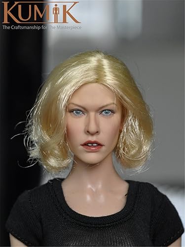 Amazon R Doll Kumik 1 6 女性 フィギュア ドール コスプレ ヘッド 頭 アメリカ 金髪 青い目 美人 女優 顔 似 カーリーヘア 素体 アクセサリー Km13 Ht Did Ss Tc Veryhot Mctoysのボディに対応 フィギュア ドール 通販