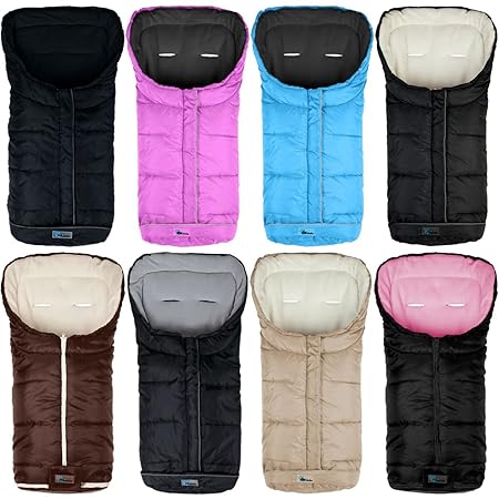 Winterfußsack Fußsack für Kinderwagen Buggy Jogger Kind (Pink / Schwarz)