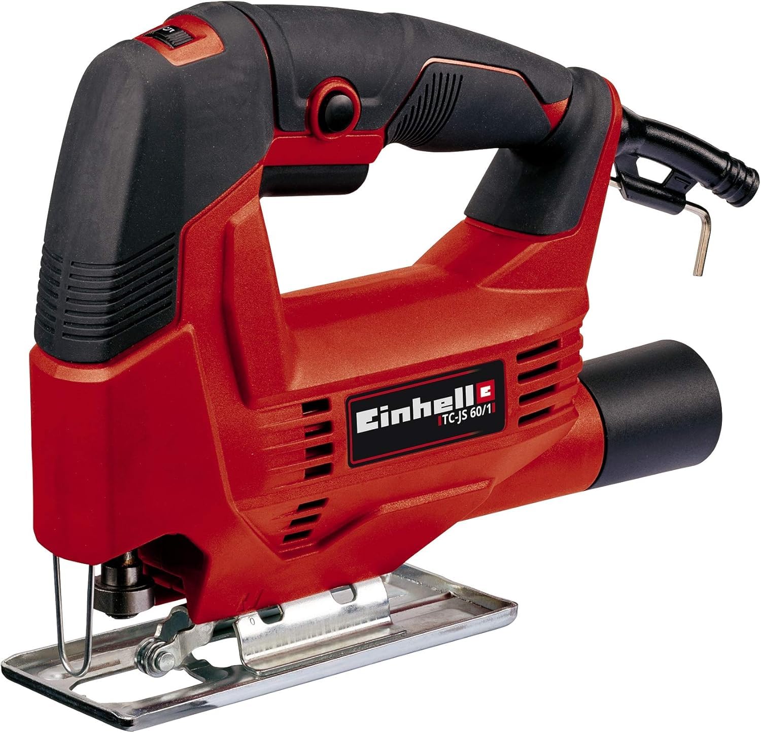 Einhell Jigsaw 400W, 60mm Cutting Depth, Swivel Soleplate for 45° Mitre Cuts, Electronic Speed Control, Dust Extractor, Soft Grip Handle, Power Saw for Wood, Plastic and Metal TC-JS 60/1