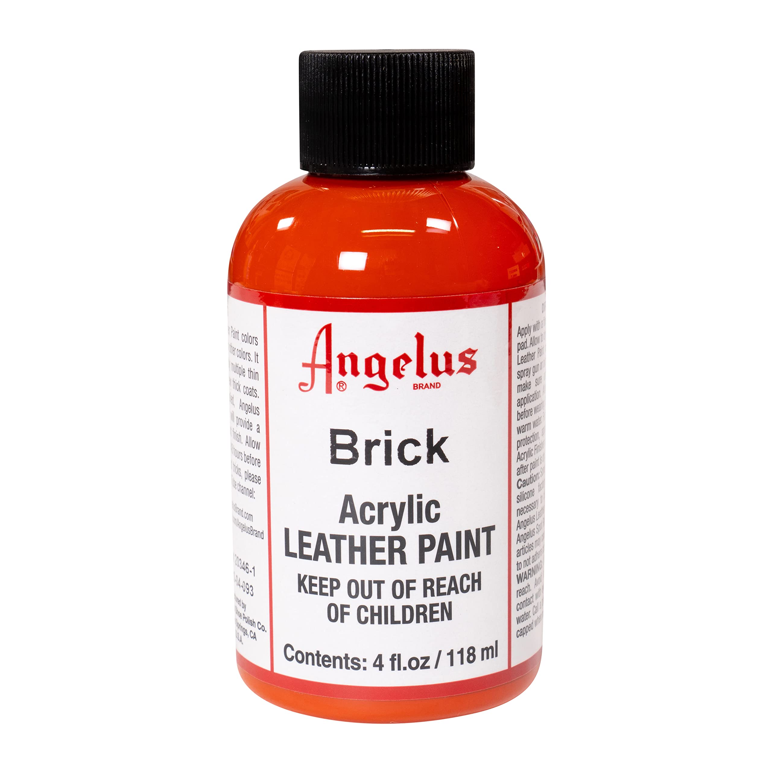 Angelus Leather Paint, Brick, 4 Ounce jar (720-04-093)