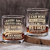 Funny Retirement Gifts for Men, Whiskey Glasses Retired Gift for Coworker, Boss, Dad, Him, Retirement Whiskey Glass for Men 11 Oz Old Fashioned Glass Bar Decor, Gifts for Retired Man