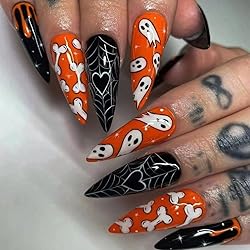 24 Pcs Stiletto Press on Nails Long Halloween
