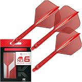 Target Darts K Flex Integrated Flights and Shafts No6 Red Medium Pack of 3