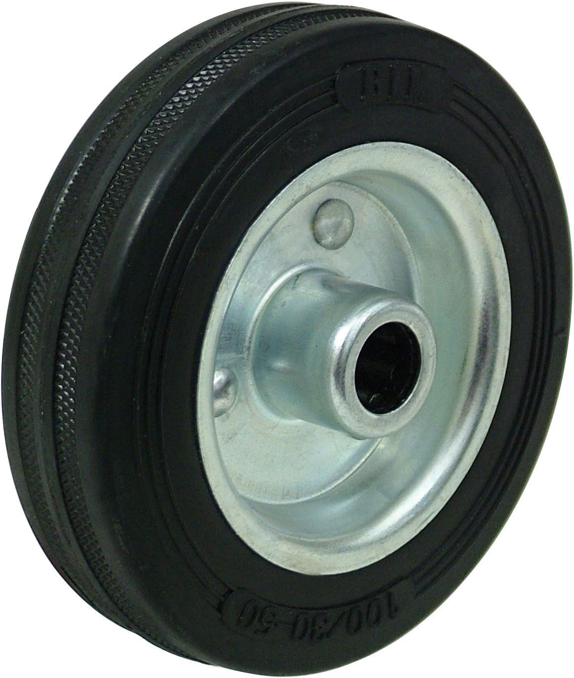 BZH200WBSRB 200mm Black Rubber Tyre Castor Wheel