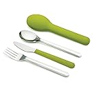 Joseph Joseph 81033 GoEat Compact Stainless-Steel Cutlery Set, Green