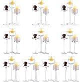NUPTIO Glass Candle Holders, Set of 30 Stemmed Holders for Floating Candles | Bulk Clear Glass Set, Long Stem Design for Events, Wedding Table Centerpiece, Party Decoration, Home Decor