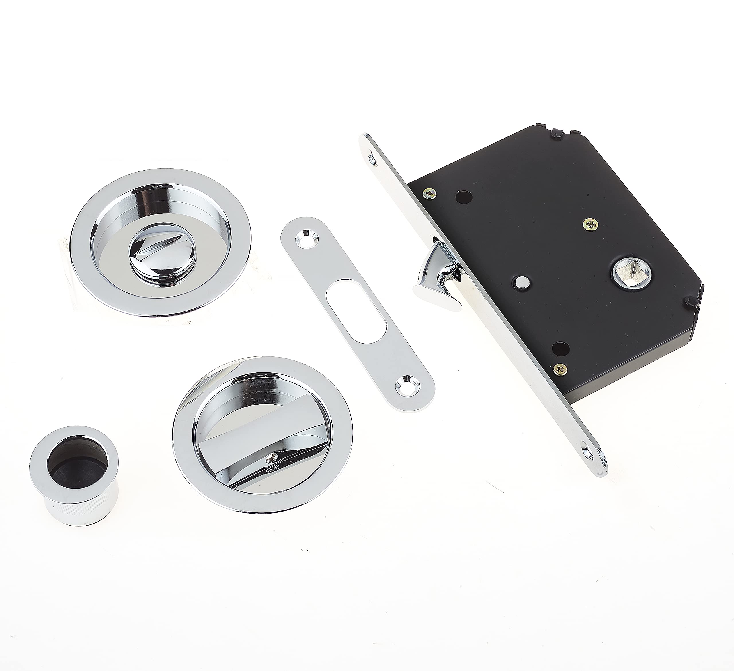 Sliding Door Bathroom Mortice Lock - Polished Chrome