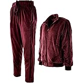 Mens Velour Set with Zippered Pockets and Velour Lining