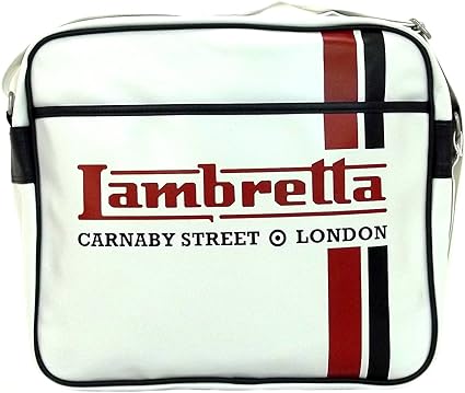 La 722 Lambretta White Carnaby Street London Zip Up Shoulder Messenger Bag Amazon Co Uk Clothing