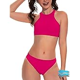 Beautikini Period Swimwear Two Piece Sporty Swimsuit Bikini Menstrual Leakproof Bathing Suit for Teen Girls
