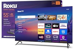 Roku Smart TV 2025 – 55-Inch Select Series, 4K HDR TV – Roku TV with Enhanced Voice Remote – Flat Screen LED Television with 