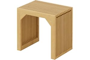 ROOMTEC 18" Dining Bench, Indoor Wood Bench for Entryway,Living Room,Kitchen and Bedroom (Nature, Small Bench)