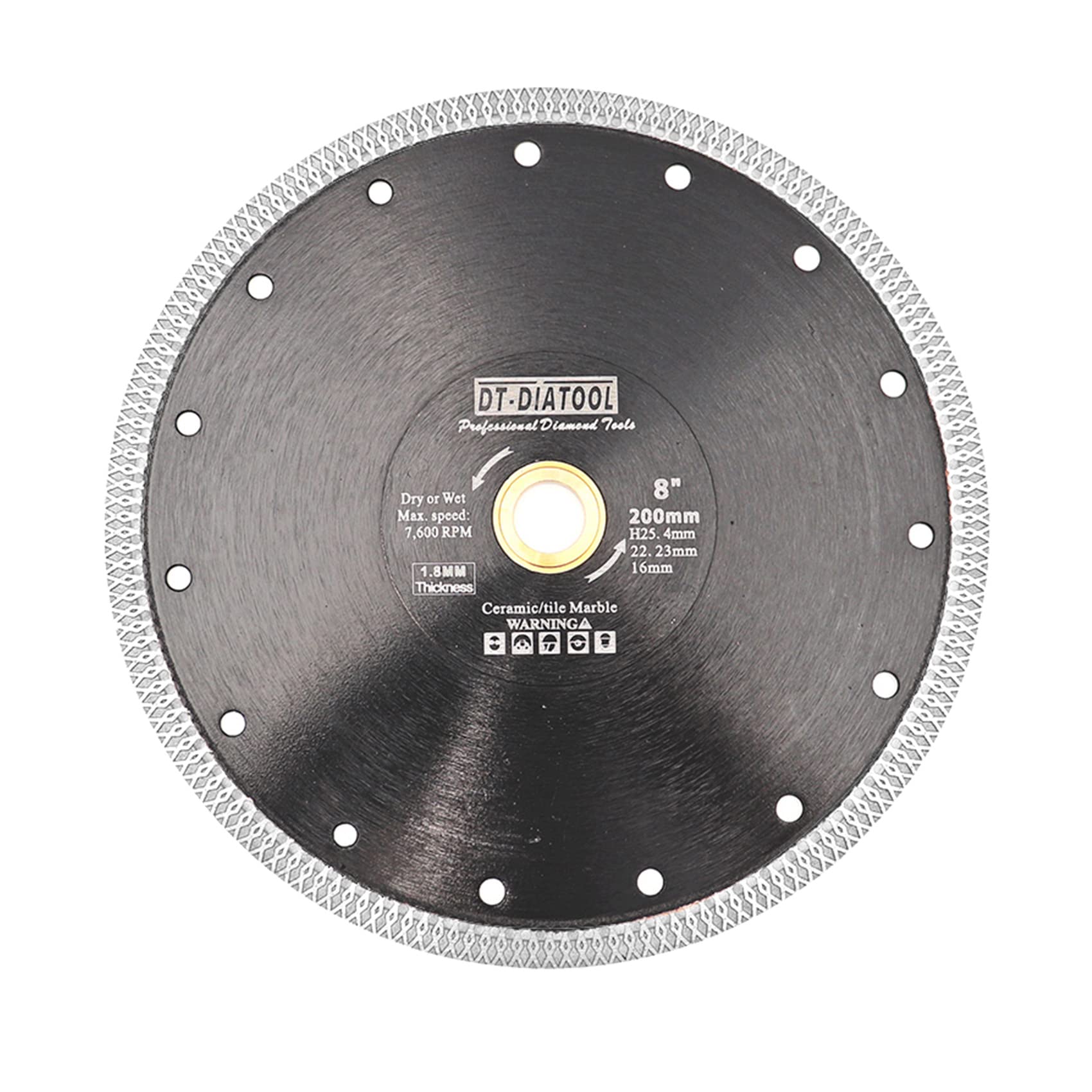 DT-DIATOOL Diamond Disc 9 Inch / 230mm Cutting Disc with X Mesh Turbo for Porcelain Tile Marble Ceramic Granite