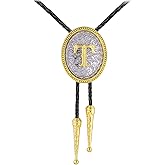 GelConnie Western Ties for Men Gold Bolo Tie Initial Letter A to Z Native American Bola Ties Cowboy Accessories for Men Women