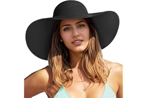 Baonmy Sun Hat for Women Ridge Wide Brim Sun Hat Beachwear Summer Straw Hat UV Protection