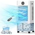 Windowless Portable Air Conditioner, 12H Timer & 2-Gal Tank, 3-IN-1 Portable AC Unit with Remote, 75°Oscillation, 3 Modes & 3 Speeds, Ultra-Quiet 24" Ventless Swamp Cooler for Room Home Office