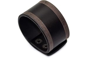 Heavstjer Punk Alloy Buckle Wide Wristband Leather Cuff Bracelet