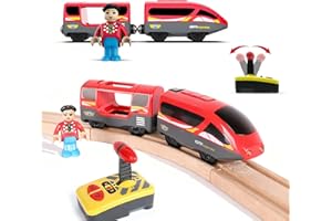 Electric Remote Control Train Toy,Red Battery Operated Locomotive Train with Magnetic Connector