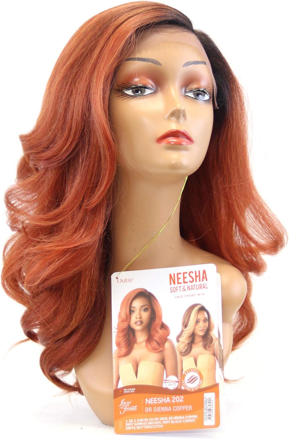 NEESHA OT004 Natural & Soft Lace Front Wigs for Women - Pre-plucked Swiss Lace Natural Texture & Volume (SIENNA COPPER)