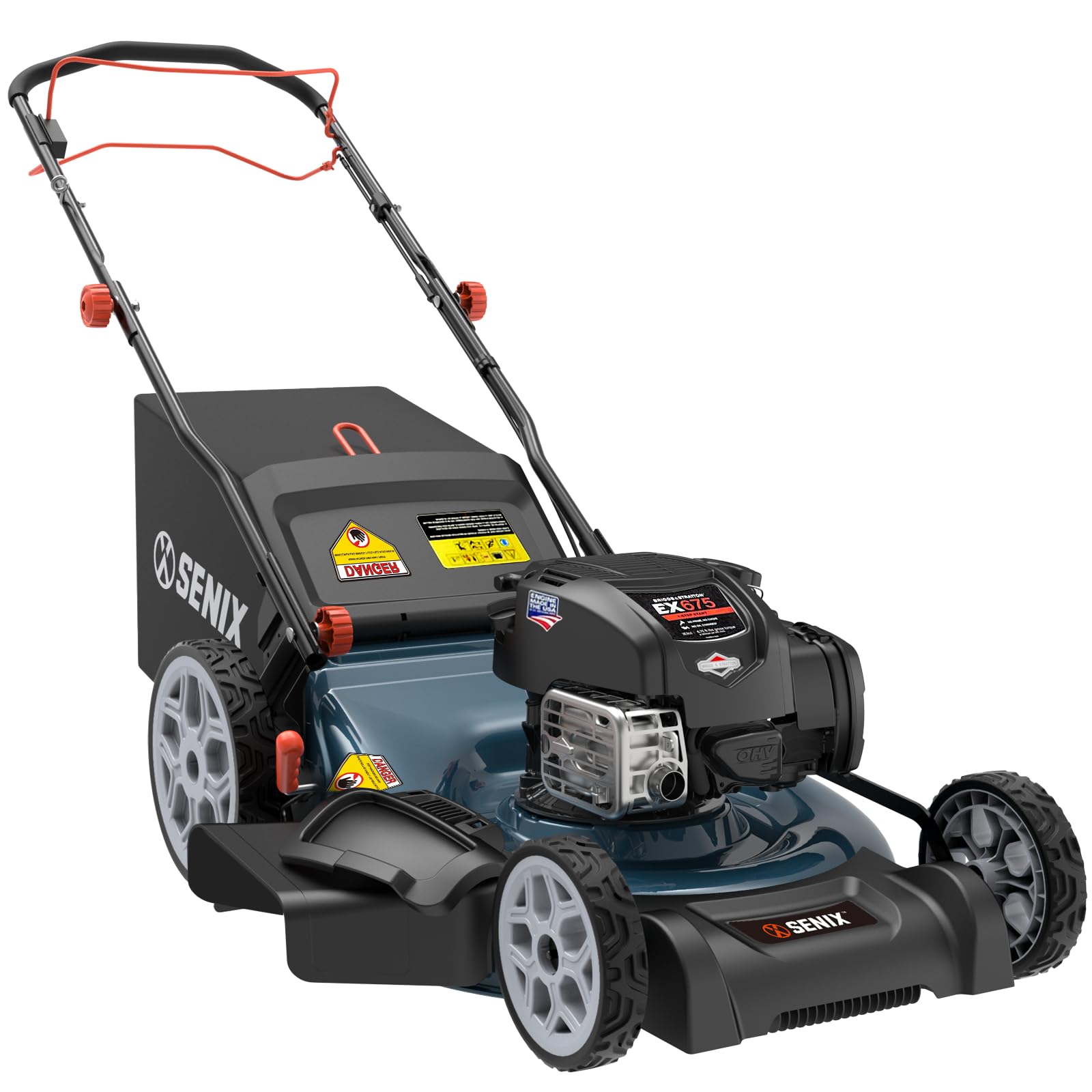 Photo 1 of SENIX 22" Gas Lawn Mower, 163cc Self Propelled Gas Powered Lawnmower with B&S 4-Cycle Engine, 3-in-1 Walk-Behind Push Lawn Mowers, 6-Position Height Adjustment, cortadora de pasto, LSSG-H1