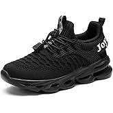 HSQ Boys Girls Tennis Shoes Kids Breathable Sneakers Ultra-Light Athletic Running Shoes for Toddler/Little Kid/Big Kid Black Size 12.5