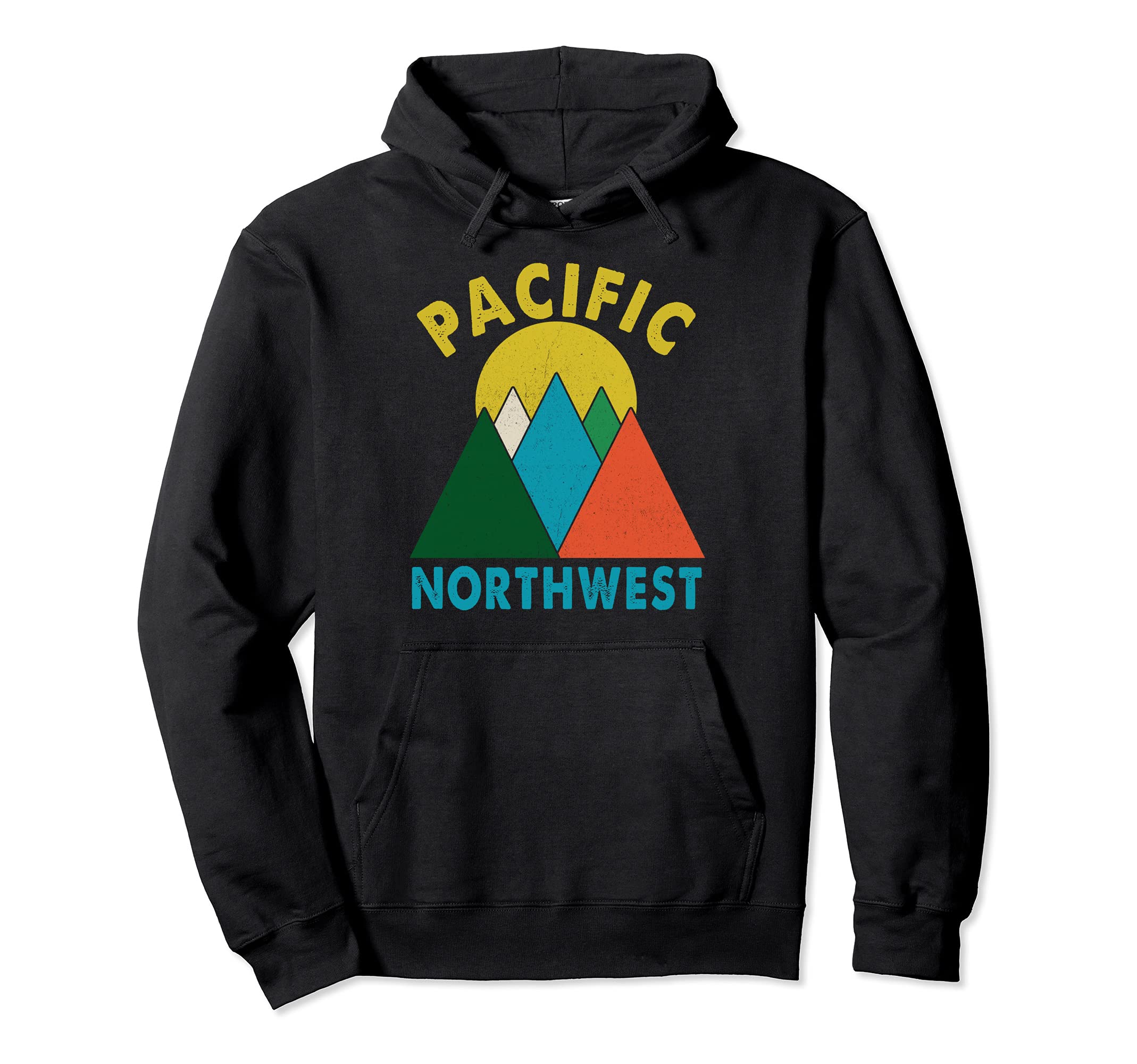 Pacific Northwest Vintage Mountains Hiking Camping Pullover Hoodie