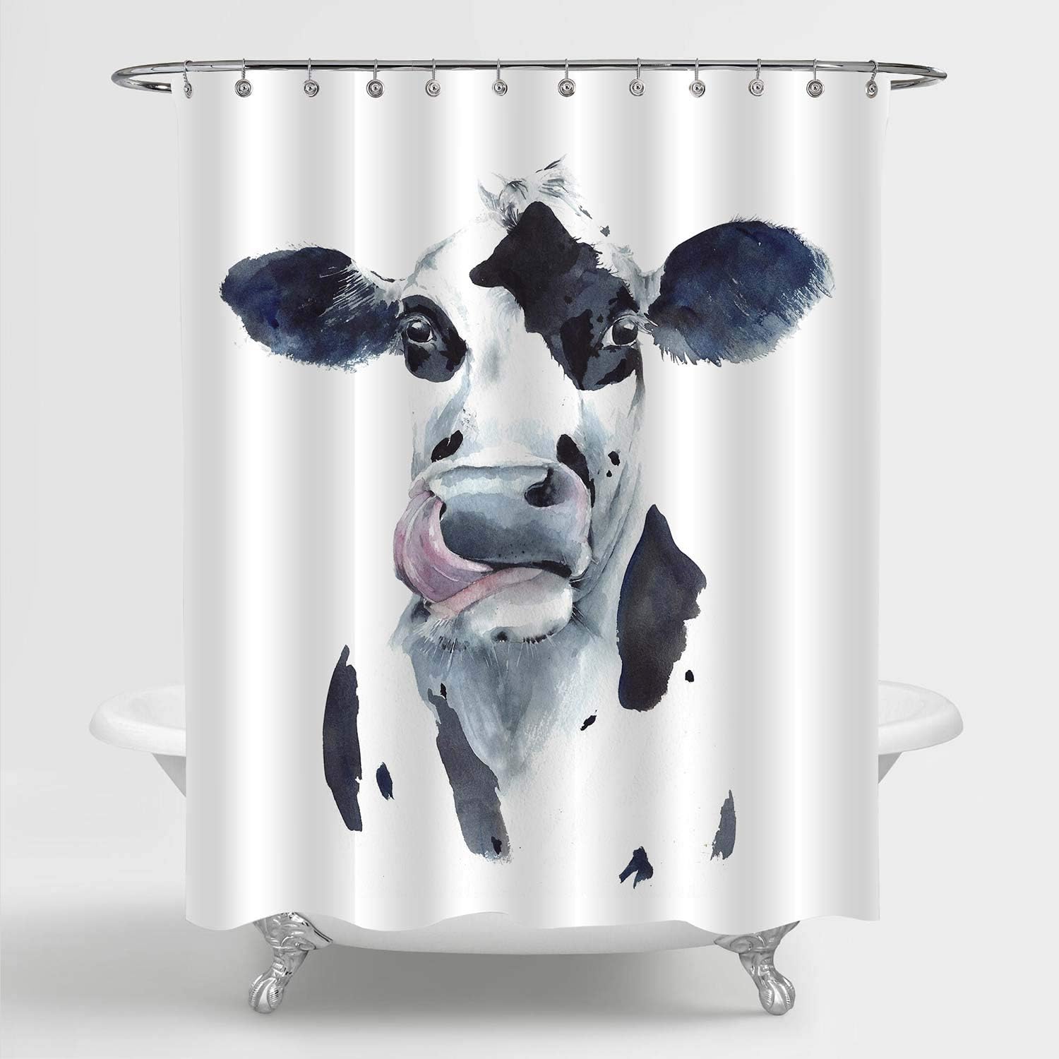 Amazoncom Mitovilla Farmhouse Cow Shower Curtain Set With Hooks