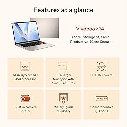 ASUS Vivobook 14 Laptop, Copilot+ PC, 14” WUXGA