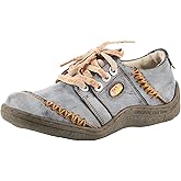 TMA EYES Women Leather Handstitched Walking Shoes Casual Sneakers for Travel Work