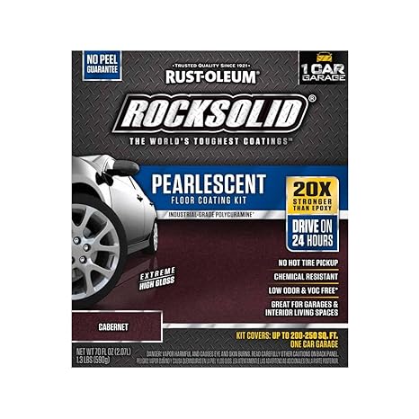 Rust Oleum 306324 Rocksolid Pearlescent Garage Floor Coating Kit Cabernet