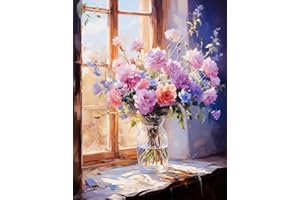 KEUASDV Paint by Numbers for Adults Beginners-Paint by Number Rose,DIY Acrylic Paint by Numbers Kits on Canvas Flower Drawing Colorful Paintworks Artwork for Adults Beginner,16x20inch