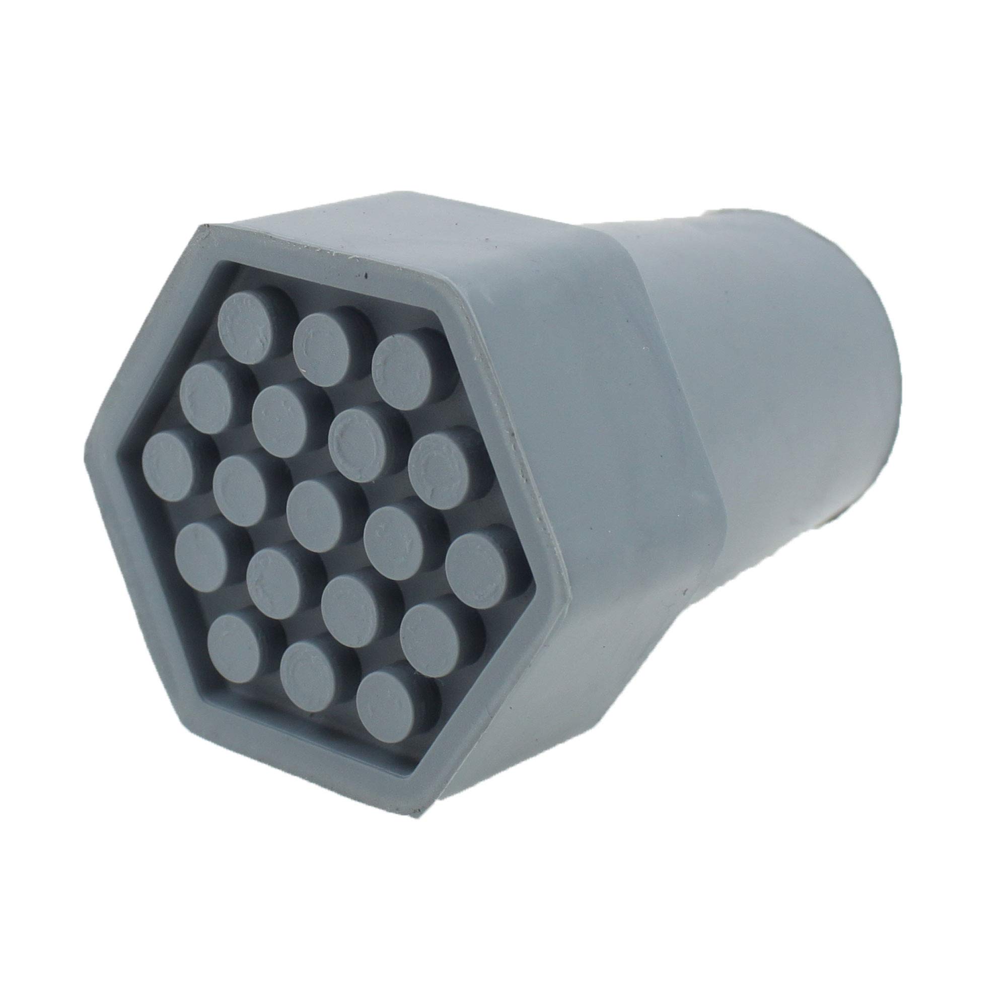 Lifeswonderful - Qty 4x: 22mm 7/8" Grey Hexagonal Heavy Duty Rubber Ferrules for Crutches