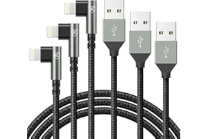 iPhone Charger 10ft,Long Lightning Cable 10 Foot,3 Pack [Apple MFi Certified] 90 Degree Fast 10 Feet Charging Cables Cord Nyl