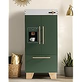 ROBOTIME Wooden Toy Fridge - Play Kitchen Set with Accessories, Kitchen Playset Interactive Refrigerator for Pretend Play Fri