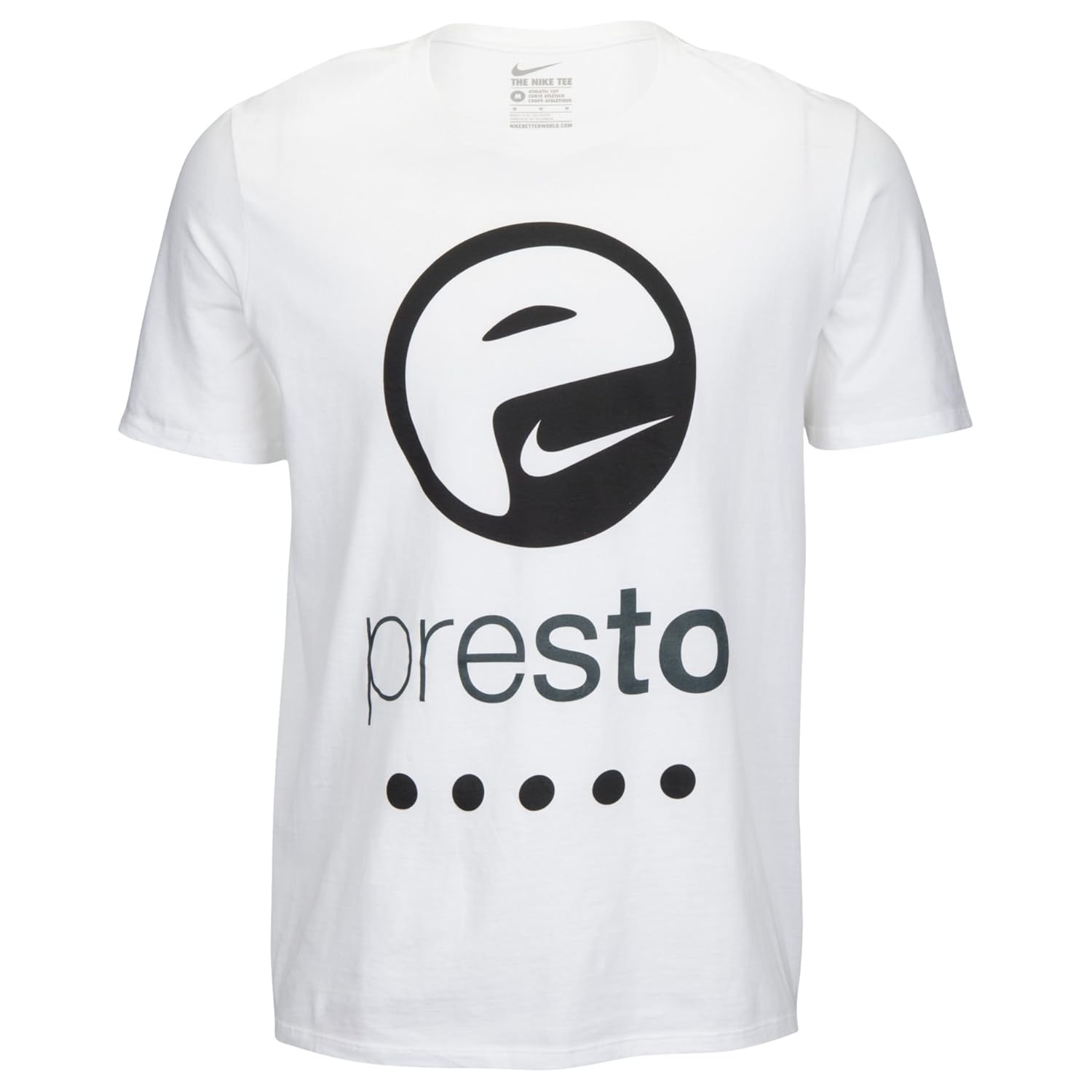 Nike Men's Presto T-Shirt XX-Large White Black