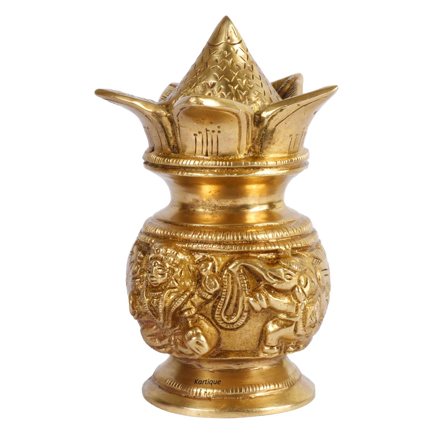 Buy Kartique Brass Kalash for Wealth and Prosperity for Home Office