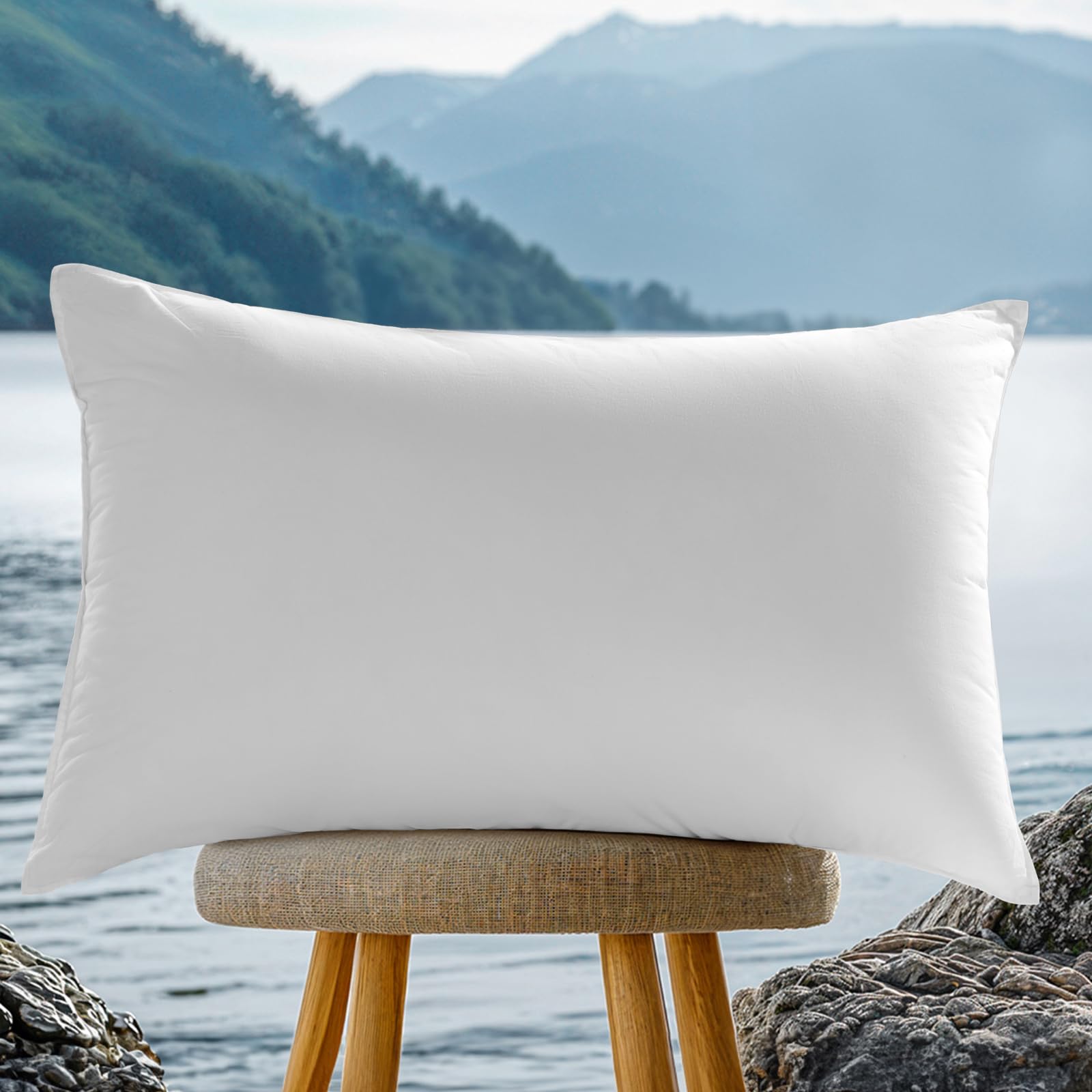 Photo 1 of REDASW Canada Goose Down Bed Pillows 1050 Fill Power 80% Goose Down Sleep Pillows with 600 Thread Count 100% Cotton Shell Bed Pillows for Any Sleepers (White, King (Pack of 1))