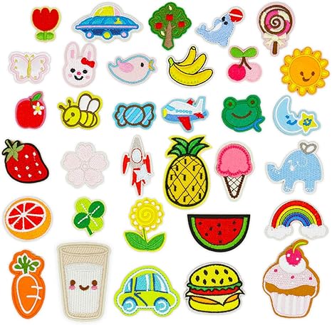 Amazon ワッペン アイロン 33枚セット 子供用 保育園 幼稚園 可愛い 動物 カーズ 宇宙 星 花 果物 修補 アップリケ ワッペン アップリケ 通販