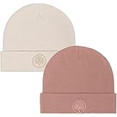 Parker Baby Beanie Hat Set 2-Pack | 100% Cotton Jersey | Double-Layered & Comfortable Fit for 0-3 Months | Neutral Colors
