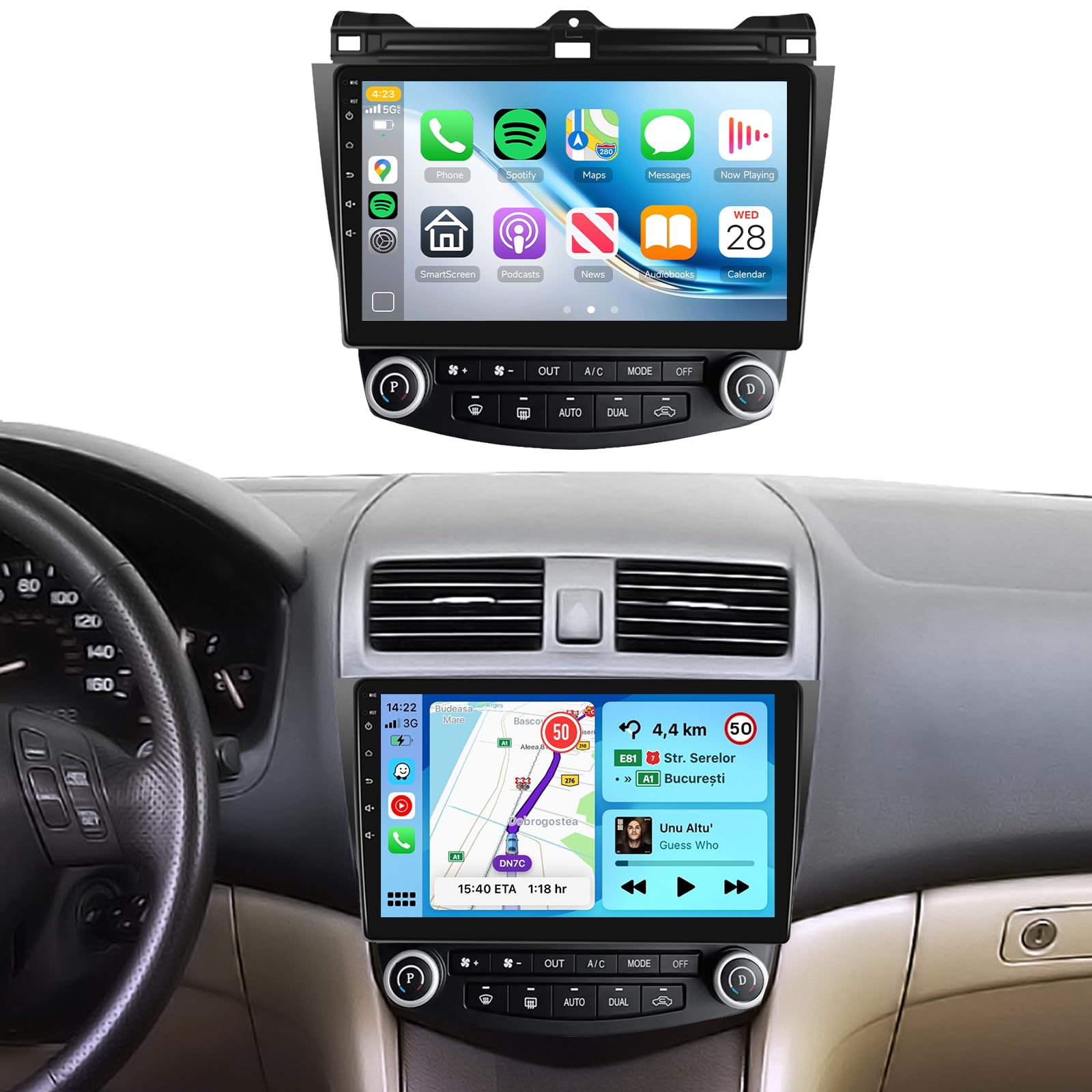 Photo 1 of 8Core 6G+128G Radio for Honda Accord 7th 2003-2007,Android 13 Car Stereo with Wireless Carplay Android Auto,10.1‘’ 1280x720P IPS Touch Screen,DSP 46EQ,5.0Bluetooth,Backup Camera,MirrorLink SWC FM/RDS