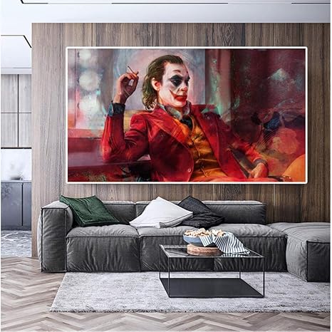 Amazon トッドフィリップス映画ジョーカーキャンバス絵画壁アートポスターとリビングルームの家の壁の写真クアドロスバーシネマの装飾 60 1センチフレームなし ウォールステッカー オンライン通販